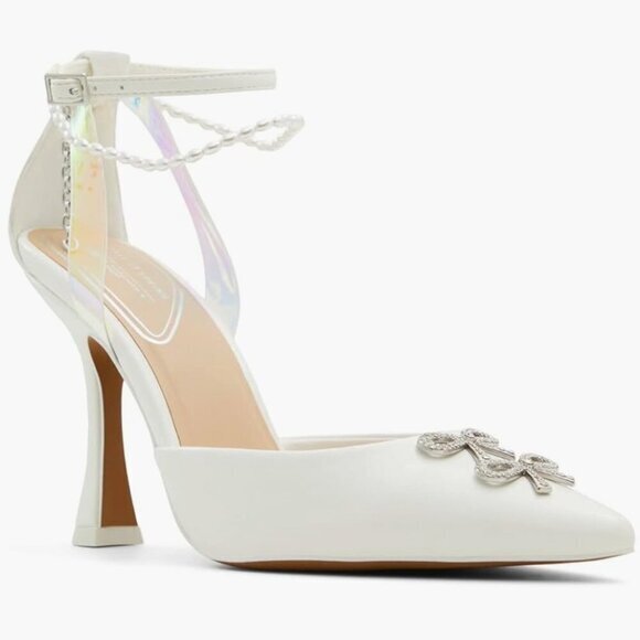 Call It Spring Shoes - Call It Spring Silver Crystal Embellished Pointed‎ Toe Sparkling Pump 6
